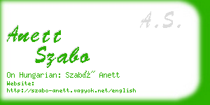 anett szabo business card